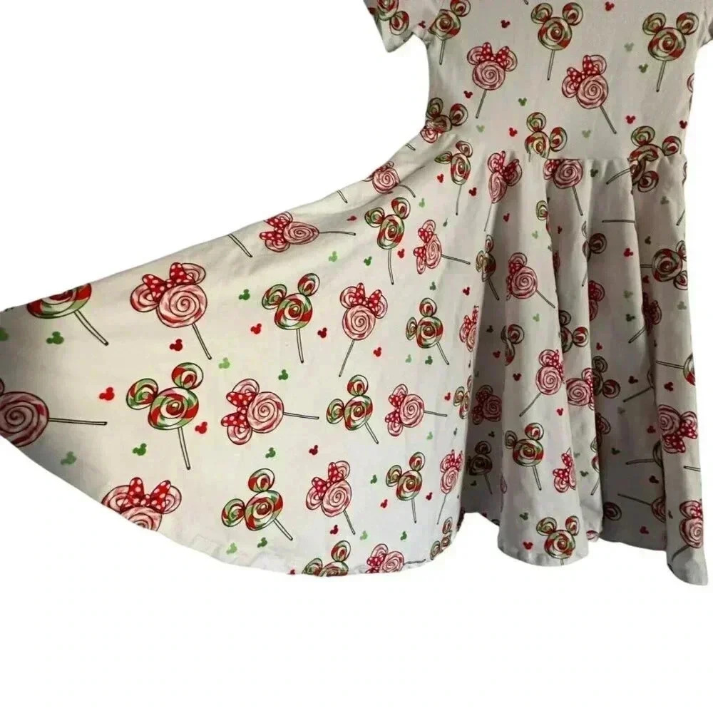 Wild Rich Kids twirl dress girls size 11/12 disney christmas lollipops print - Picture 3 of 10